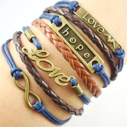 Hot Seller !!! -- European Fashion Infinity Leather Bracelet