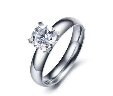 Fashion Jewelry Beautiful Stainless Steel Simulated Diamond RING!! Size 8#