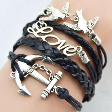 Infinity Bracelet -- European Fashion Infinity Leather Bracelet