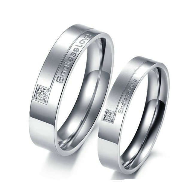 European Fashion Jewelry Beautiful Stylish Couples Stainless Steel Rings F7#/M9#