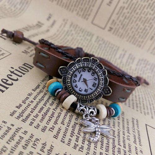 Hot Seller !!! Fashion Leather Bracelet Watches Jewelry