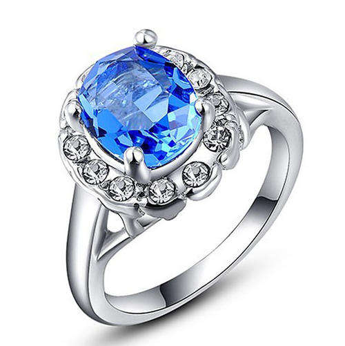 Fashion Jewelry Beautiful Stunning  Brilliant Cut 18k Gold Plated Ring-- Size 9#