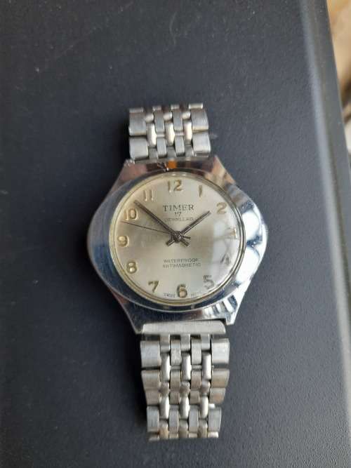 Antique Timer 17 jewelled waterproof antimagnetic wrist watch. not working (READ DESCRIPTION)