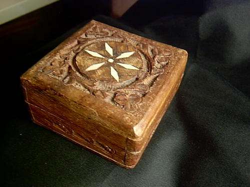 carved wooden jewel box