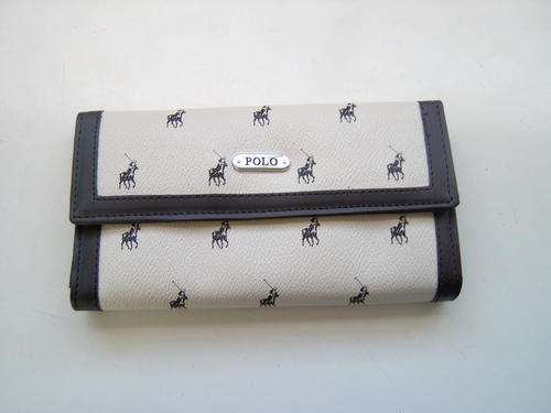 STUNNING  POLO WALLET IVORY AND BROWN