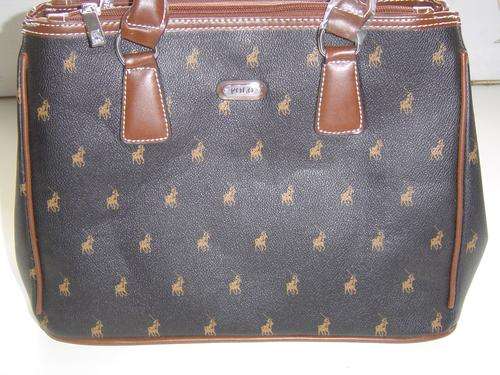 STUNNING  POLO HANDBAG BLACK AND BROWN