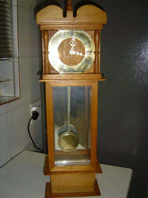 beautiful wood case clock working