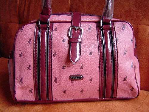 STUNNING  POLO HANDBAG MINK AND BURGANDY...nextday delivery