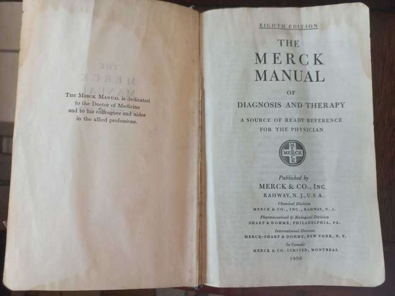 Vintage `The Merck Manual` Eighth edition, Eighth print 1955