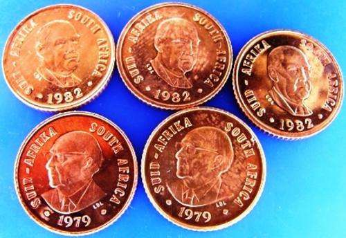 5 X HIGH GRADE PROOF COINS - 1c (3 X 1982 DR JOHN VORSTER) & 1c (1979 X 2 DR NICO DIEDERICHS)