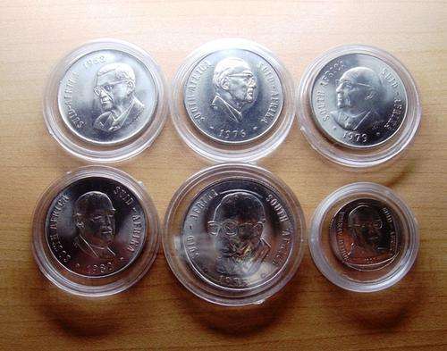 PRESIDENTS CR SWART TO PW BOTHA IN UNC - EACH COIN ENCAPSULATED IN COIN HOLDERS