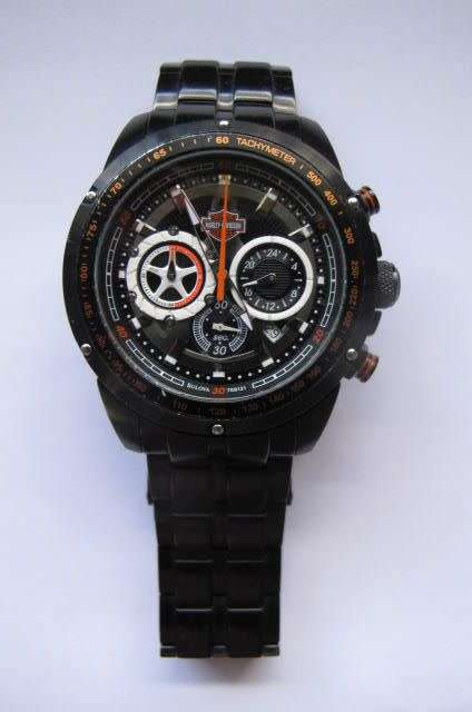 HARLEY DAVIDSON - BULOVA- CHRONOGRAPH WATCH WITH METAL STRAP AND DATE