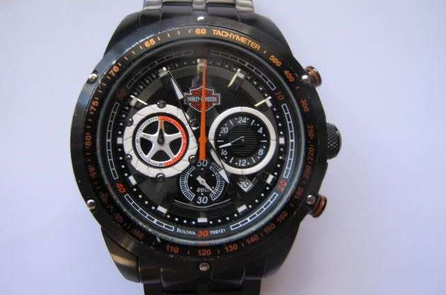 HARLEY DAVIDSON - BULOVA- CHRONOGRAPH WATCH WITH METAL STRAP AND DATE
