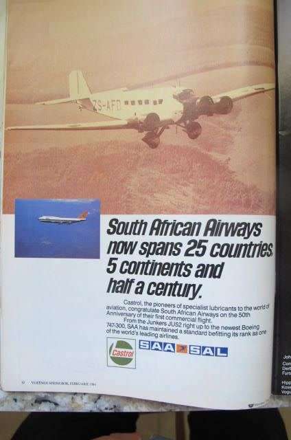 SOUTH AFRICAN AIRWAYS - SAA - FLYING SPRINGBOK MAGAZINE FEBRUARY 1984