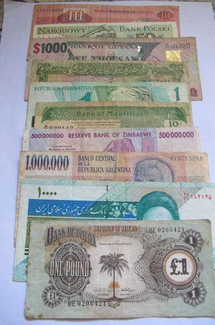 BANKNOTES - LOT OF 10 DIFFERENT INTERNATIONAL BANK NOTES # 5