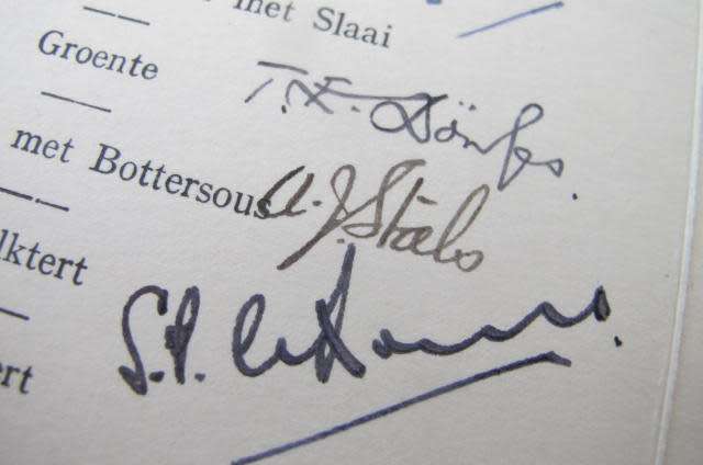 SOUTH AFRICA - 1948 OPENING DAY LUNCHEON OF THE NATIONAL PARTY GOVERNMENT WITH SIGNATURES