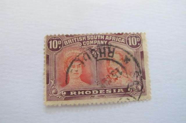 Rhodesia - 1910 Double Heads 10d used
