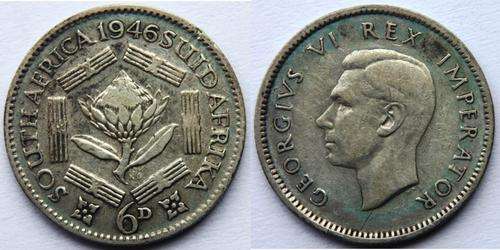 CrAzy - cRaZy - SA Union - Silver 1946 Sixpence - CRAZY LOW START!!!!!!!!!!!!!!!!
