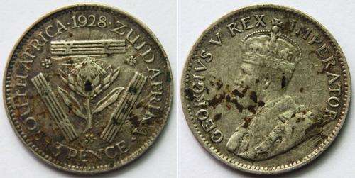 SA Union Silver Tickey - 1928 CAT F=R75