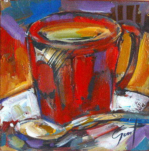 Original painting from Gerart The coffee cup
