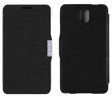 Samsung Note 3 Flip Cover with FREE Screen Protector - BLACK