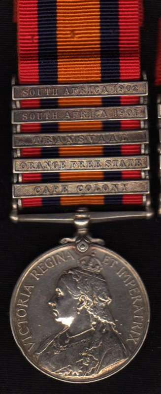 QSA - 5 clasps - Trooper J. Coupe - R.A.M.C.