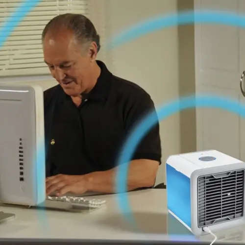 Portable Mini Air Cooler Air Arctic Personal Space Air Conditioner with Soothing LED Light Humidifie