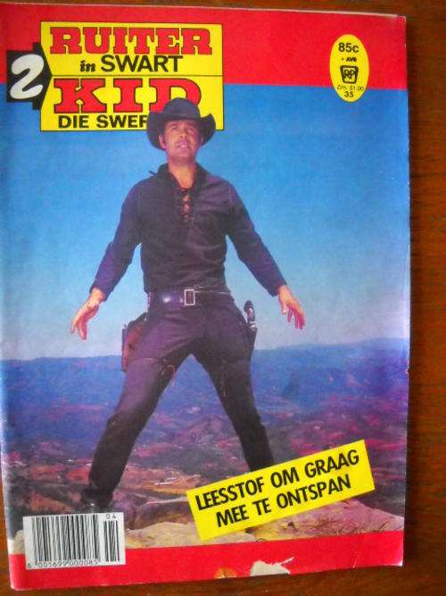 FOTOBOEK/PICTURE BOOK:  RUITER in SWART/ KID DIE SWERWER  NR. 35  (2 Verhale)