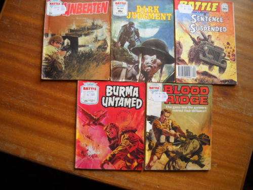 COMIC BOOKS: 5 X BATTLE PICTURE LIBRARY  Nos. 1340, 1717, 1404 1650 and 1761