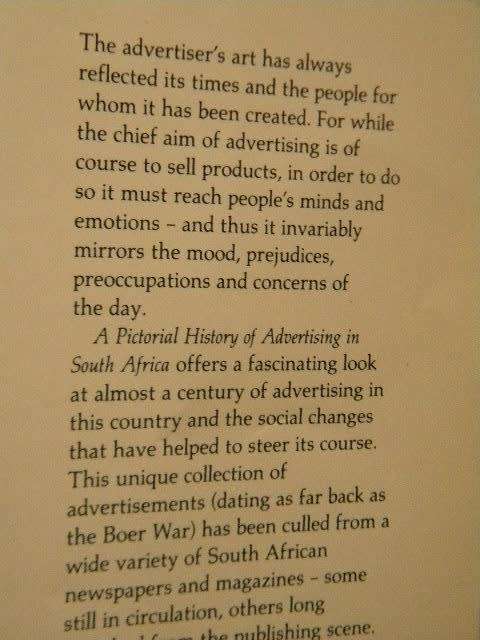 A PICTORIAL HISTORY OF ADVERTISING IN SOUTH AFRICA  Editor: Anne Bryce