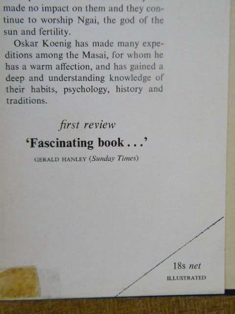 THE MASAI STORY  by Oskar Koenig  Author fo PORI TUPU
