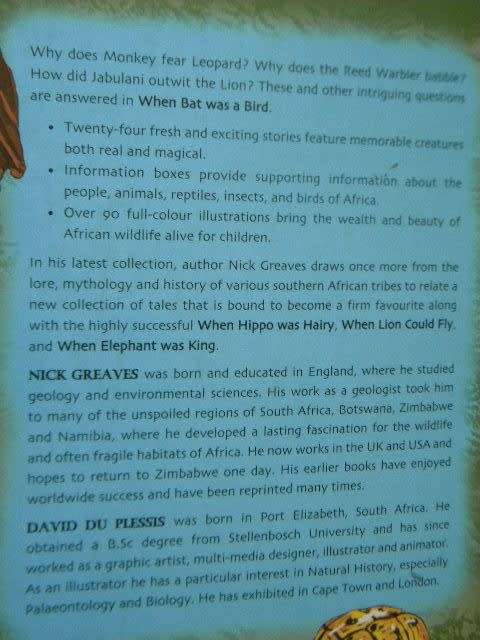 WHEN BAT WAS A BIRD and other Animal Tales from Africa  by Nick Greaves  Illus: David du Plessis