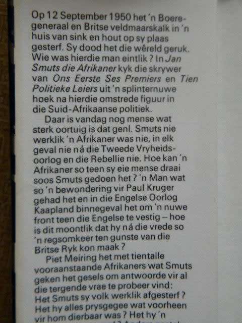 JAN SMUTS DIE AFRIKANER  deur Piet Meiring
