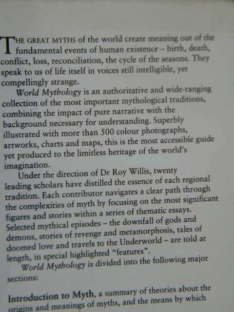 WORLD MYTHOLOGY  The Illustrated Guide  by Roy Willis  Foreword: Robert Walter