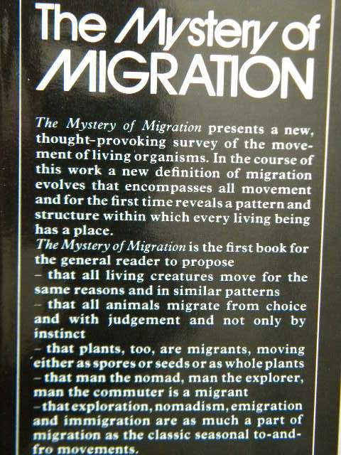 THE MYSTERY OF MIGRATION  Editor: Dr. Robin Baker