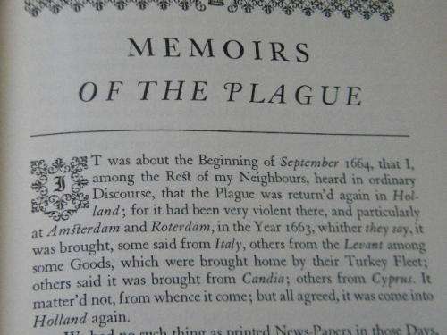 A JOURNAL OF THE PLAGUE YEAR  by Daniel Defoe  Collector`s Edition by The Easton Press