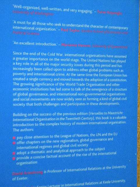 INTERNATIONAL ORGANISATION IN WORLD POLITICS  by David Armstrong, Lorna Lloyd and John Redmond