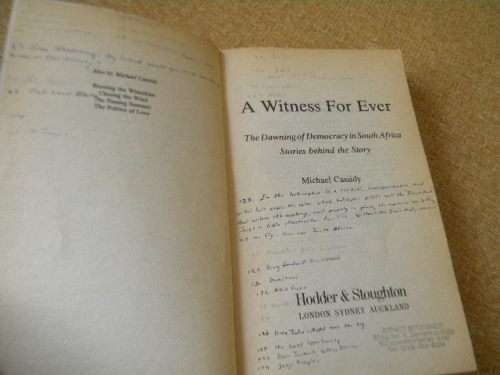A WITNESS FOR EVER  by Michael Cassidy  The dawning of democracy in South Africa