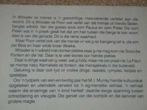 WITWATER SE MENSE  deur M. I. Murray