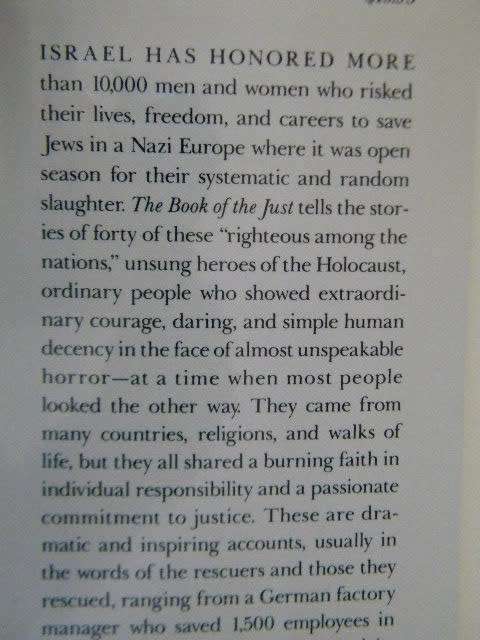 THE BOOK OF THE JUST  The unsung heroes who rescued Jews from Hitler  by Eric Silver