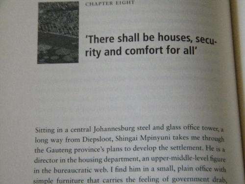DIEPSLOOT by Anton Harber (Understand what is happening on the ground, where is the country heading)
