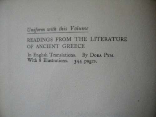 READINGS FROM THE LITERATURE OF ANCIENT ROME  By Dora Pym