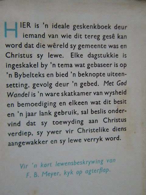 MET GOD WANDEL  Oordenkings en Gebede vir Elke Dag  deur F. B. Meyer