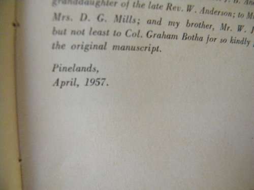 THE STORY OF PACALTSDORP AND SOME REMINISCENCES  by T. A. Anderson
