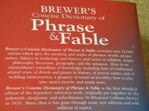 BREWER`S CONCISE DICTIONARY OF PHRASE and FABLE