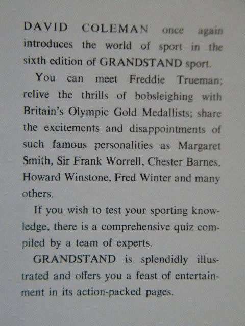 GRANDSTAND SPORT  Edited by David Coleman