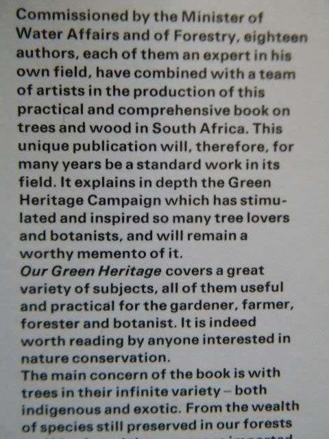 OUR GREEN HERITAGE: The South African Book of Trees  by Immelman, Wicht and Ackerman