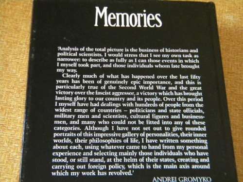 ANDREI GROMYKO - MEMORIES Translated by Harold Shukman