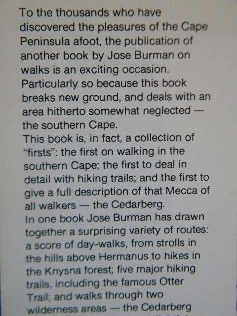 TRAILS AND WALKS IN THE SOUTHERN CAPE by Jose Burman