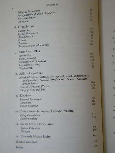 AFRICAN POLITICS IN SOUTH AFRICA 1964 - 1974 Parties and Issues  by D. A. Kotze